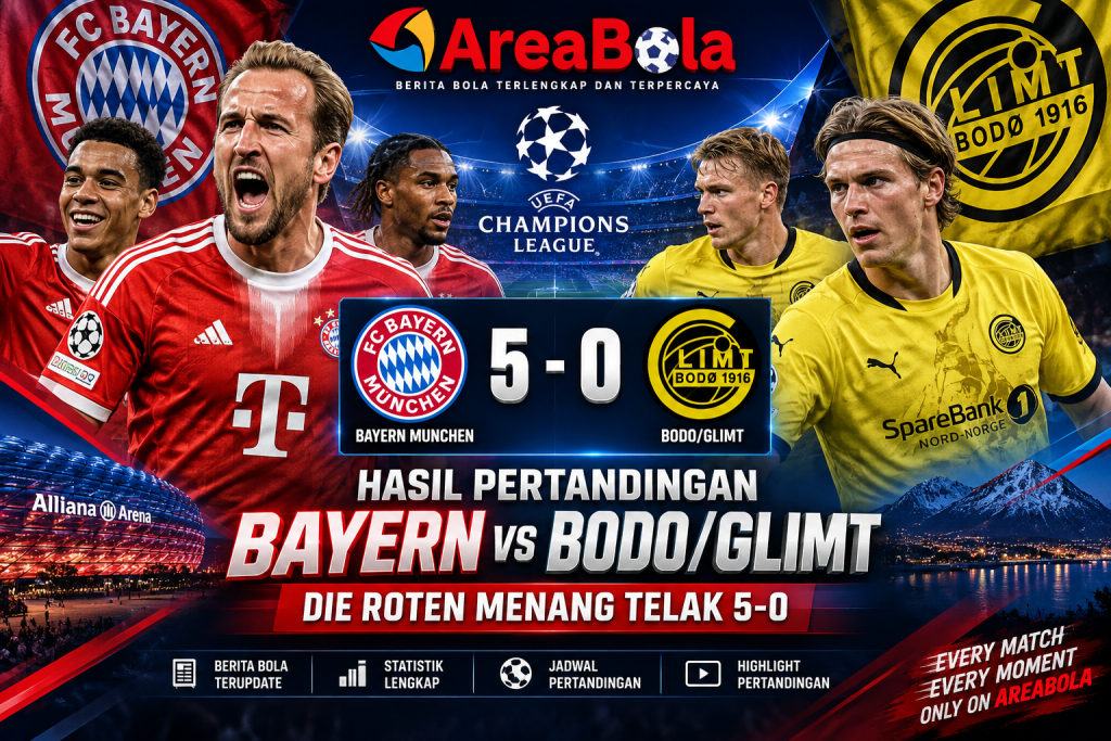 Hasil Bayern vs Bodo/Glimt 5-0: Die Roten Menang Telak | Areabola